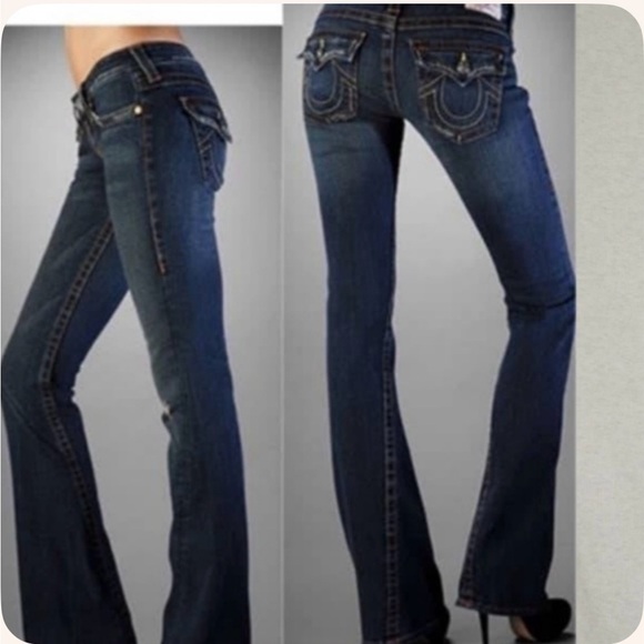 True Religion Dark Blue Distressed Jeans - Picture 2 of 6